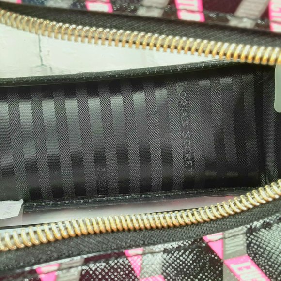 VICTORIA'S SECRET CLEAR-VIEW WINDOW RIBBON-LOGO CUBE COSMETIC CASE NEW w/TAGS - Picture 8 of 15